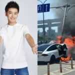 Taiwanese singer Jimmy Lin injured after his Tesla crashes; scary accident (July 22)